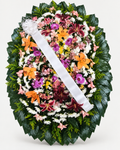 Coroa de flores 018 - branco, rosa, roxo, vinho e laranja - Jardim do Pêssego